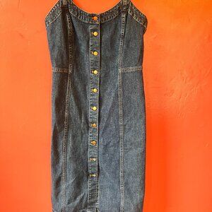 Fitted Madewell Button Front Denim Dress Size 8